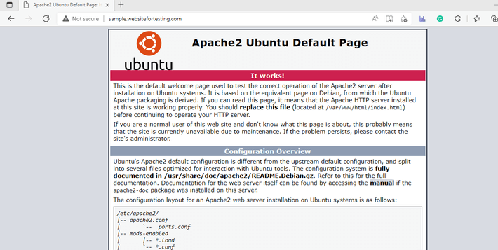 default Apache2 web page