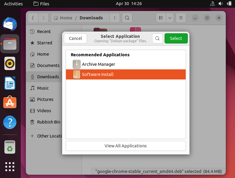 Select the application "Software Install"