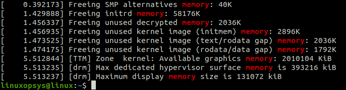 using dmesg check memory error