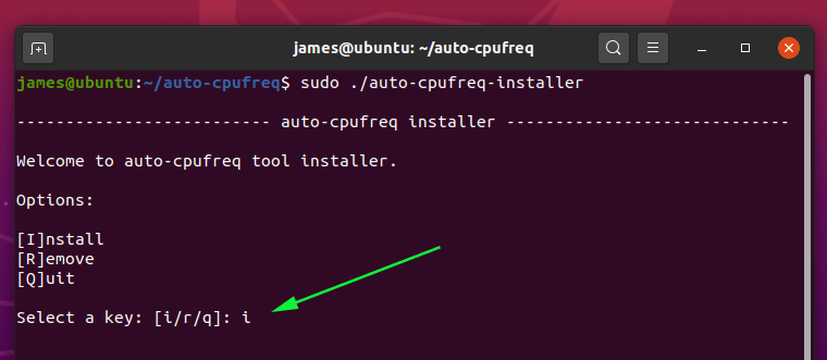 auto-cpufreq installer output