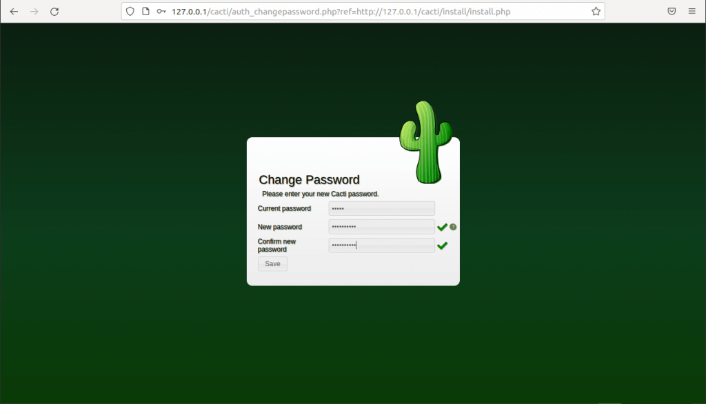 Cacti change password