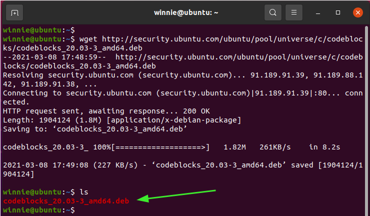 Install CodeBlocks on Ubuntu from a Debian file