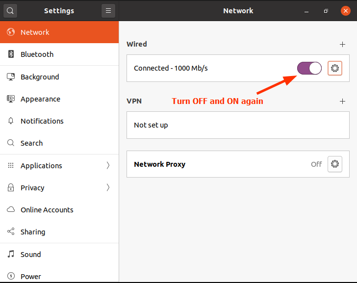 Restart NetworkManager on Ubuntu 20.04