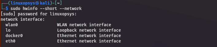 linux hwinfo network