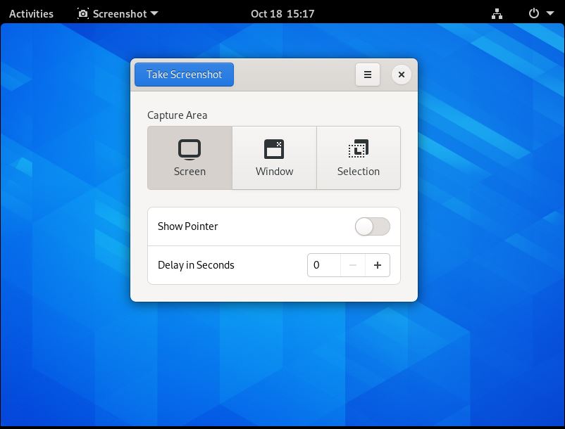 take screenshot default in arch linux