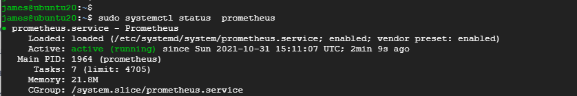 Check status of Prometheus services