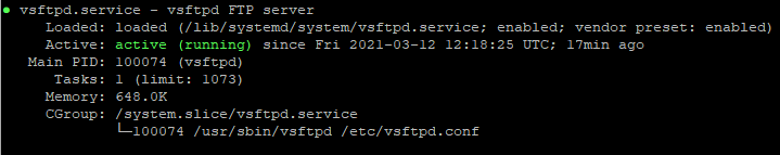 Check Vsftpd server status
