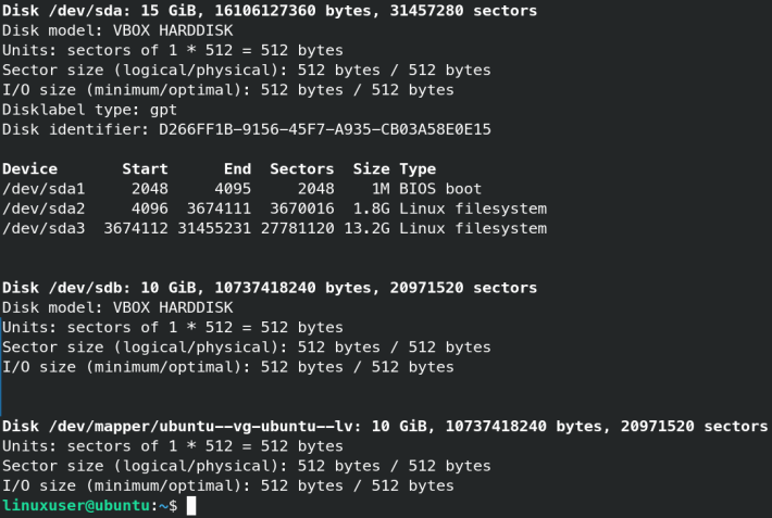 fdisk list all partitions