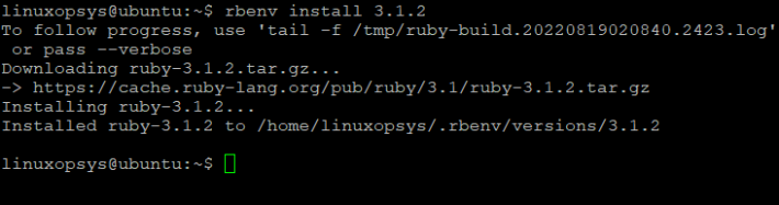 ruby installed - version 3.1.2