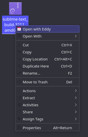 install deb file using eddy