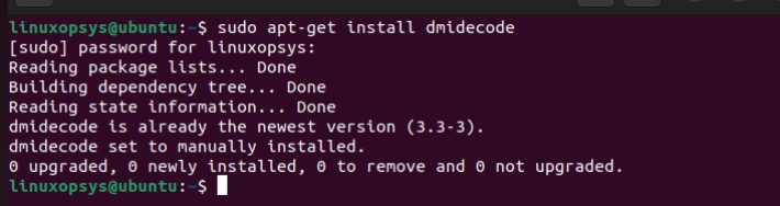 dmidecode ubuntu linux install