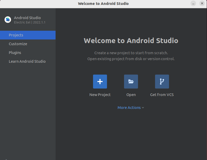 Android studio welcome package
