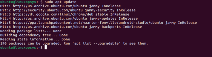 update the ubuntu system