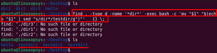 find and use mv command to rename multiple directories