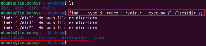 find and use regex to rename multiple directories