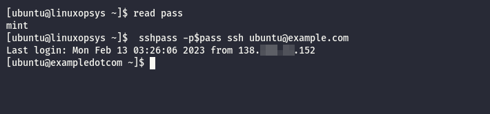 sshpass with variable