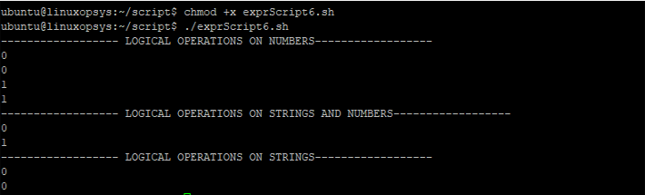 logical operations using expr