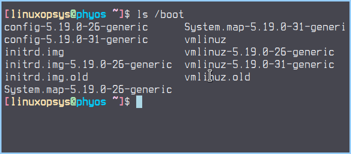 list content of /boot