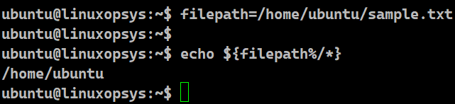 Parent directory of file path.