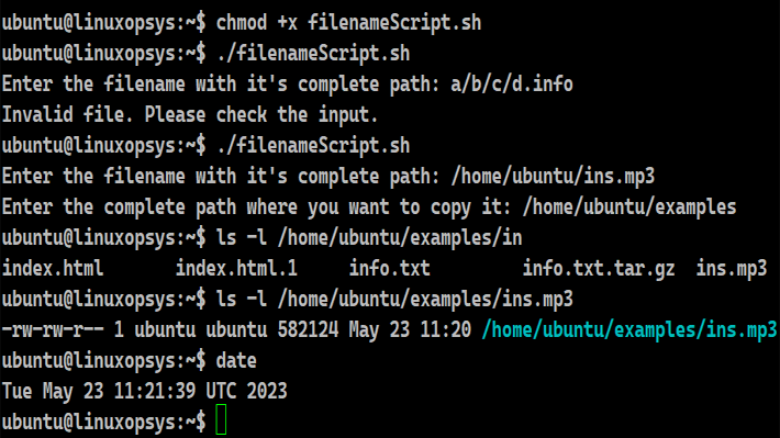 example script to extract filename from path.