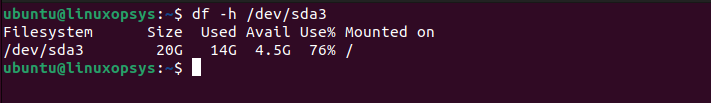 disk space on specific mount point